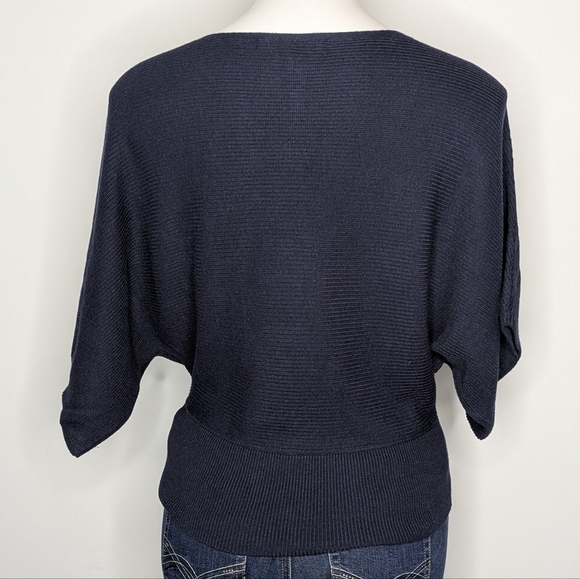 Tommy Bahama Blue 1/2 Sleeve Cotton Blend Batwing Sweater XS - Picture 4 of 7